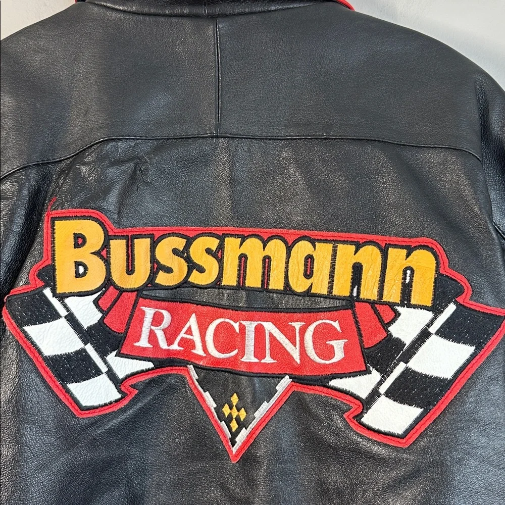 Vintage Bussman Racing Leather Jacket Size‎ L